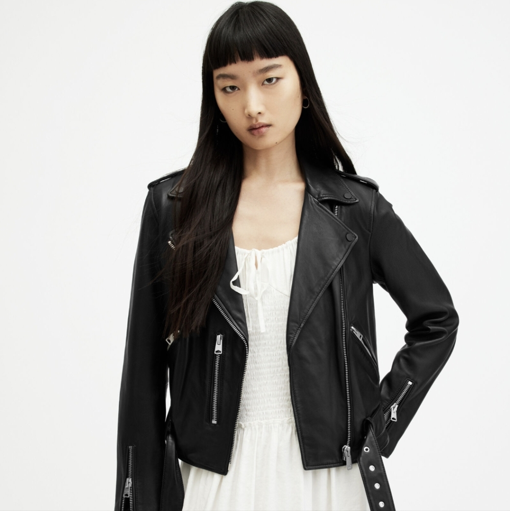 All Saints Balfern Double Rider Leather Jacket